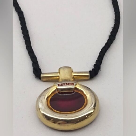 Hermes  Enamel Perfume Pendant Necklace Vintage Authentic - Picture 10 of 16